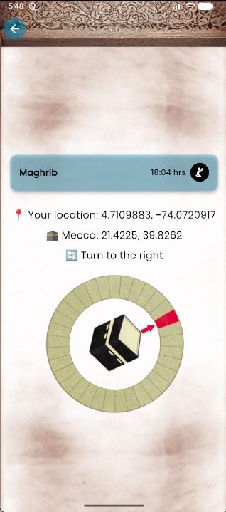 Qibla visual experience